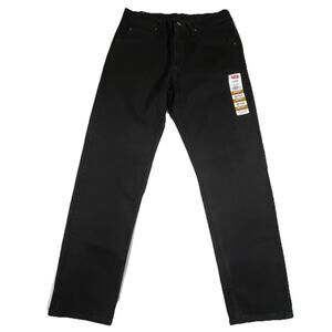 Wrangler Five Star Flex Jeans Mens 32x32 Black Relaxed Fit Stretch Denim NWT